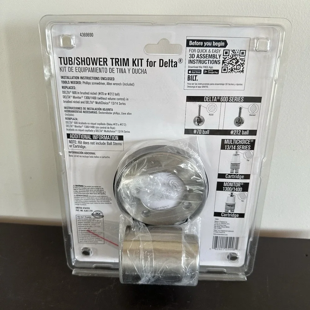 ACE Tub / Shower Trim Kit For Moen   Chrome   #4369690